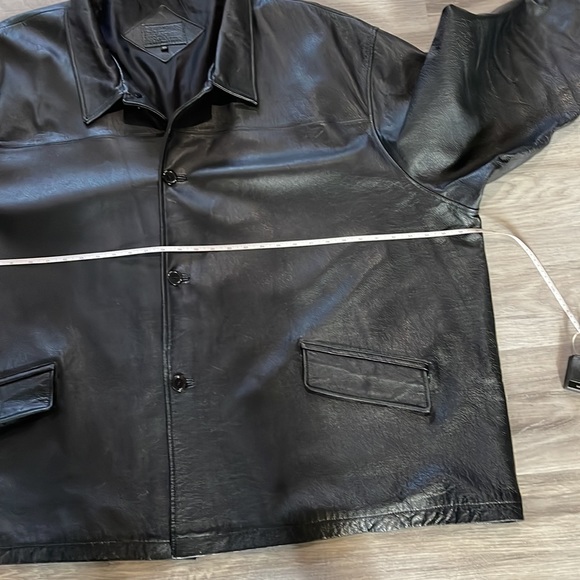 Big & Tall Genuine Leather Men’s Jacket, Black, Size 6X - Picture 7 of 13